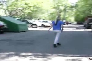 Cute Russian girl in high heels piddles in her panties