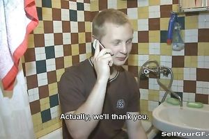 Naughty bimbo acquires her moist twat drilled from behind