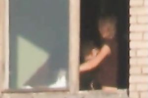 Horny BF screwed me ruthlessly up against the window