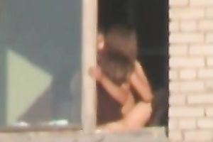 Horny BF screwed me ruthlessly up against the window