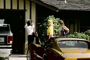 Three cuties with different hair color share one dude