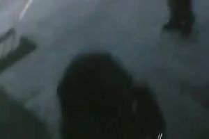 My dick-hungry dark GF works on my dark wood behind the corner