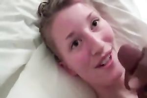My hawt Swedish girlfriend sucks my pecker until that babe receives a facial