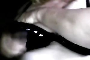 Full bosomed whore in glasses is engulfing her own nipples