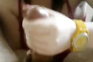 Playing with large pink shaft of my college boyfriend