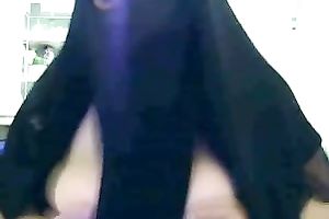 A good freak erotic show on cam by breasty arab slutwife