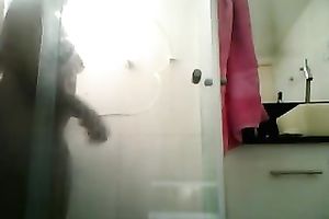 Beautiful thick curves of my latin chick babe in the shower room