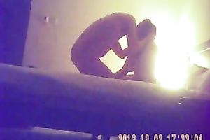 Hidden webcam scene with me fucking my lover's love tunnel in the bedroom