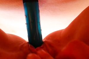 I love to stuff my bald slit with my miniature dildo