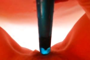 I love to stuff my bald slit with my miniature dildo