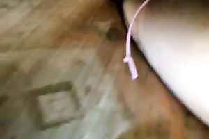 Close up solo with my shaggy slutty wife playing with a marital-device and benwa balls