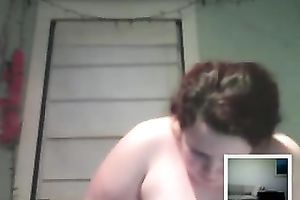 Horny fattie entertains herself by fingering her cookie