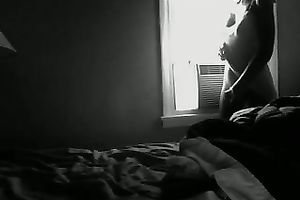 Homemade solo vid with me stripping and masturbating my bawdy cleft