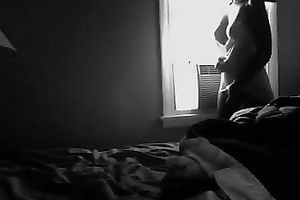 Homemade solo vid with me stripping and masturbating my bawdy cleft