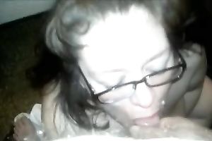 Blue eyed whore in glasses knows how to give a admirable head