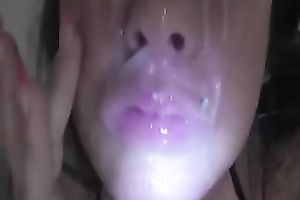 Sexy honey receives a biggest facial right after this babe gave an astonishing BJ
