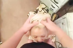 Tremendously lustful blondie with large milk shakes is priceless at deepthroating