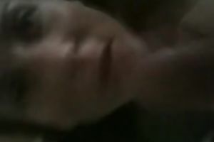 Shy and hot dilettante teen girlfriend getting facialized