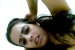 Lovely andbusty Indian hotwife sucks a small wang on POV