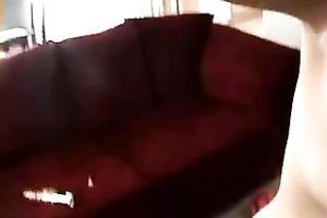 Lonely blond sweetheart acquires lustful and masturbates on the daybed