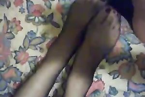 Cumming on nylon feet of depraved girlfriend