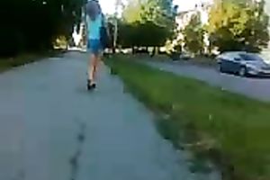 This worthy looking sweetheart in denim petticoat is worth spying