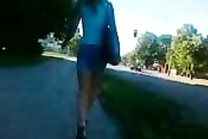 This worthy looking sweetheart in denim petticoat is worth spying