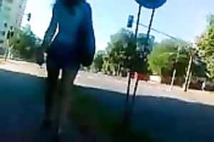 This worthy looking sweetheart in denim petticoat is worth spying