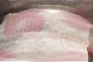 Busty sexy brunette hair milf girl masturbates on the leather couch