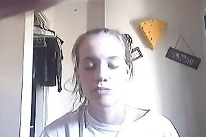 Nice non-professional fleshly oral job on livecam for my golden-haired girlfriend