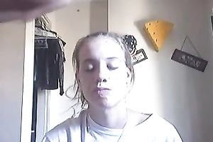 Nice non-professional fleshly oral job on livecam for my golden-haired girlfriend