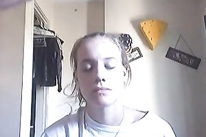 Nice non-professional fleshly oral job on livecam for my golden-haired girlfriend