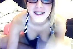 My slim coed flashes her natural melons during the time that we talk in livecam chat