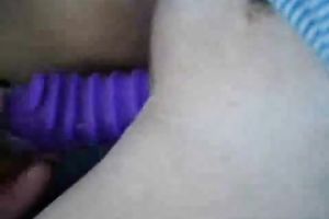 Shameless housewife drives the car during the time that petting her snatch with vibrator