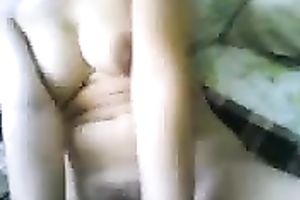 Busty brunette hair sweetheart with large natural melons and shaggy twat acquires fat ejaculation on her abdomen