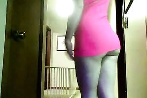 Tight blond legal age teenager teasing in her hooker outfit