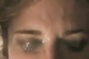 Clumping her eyes with cum after ardent missionary style pounding
