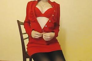 Sensational slender white horny white wife disrobes and teases me nude