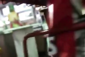 This bootyful hottie in denim shorts is a head turner