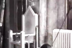 Curvy dilettante milf dominates a man in a basement