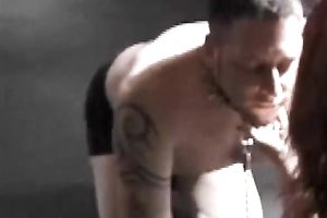 Curvy dilettante milf dominates a man in a basement