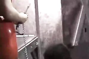 Curvy dilettante milf dominates a man in a basement