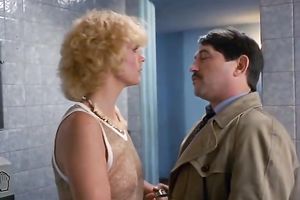 Hot tempered spouse drills his white bitch in white nylons