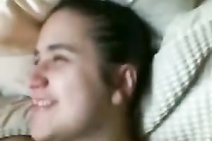 My large breasted girlfriend likes my large dark cock