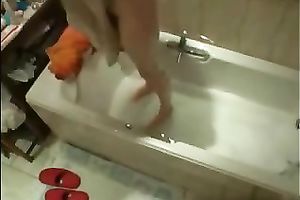 European milf wife in the baths tub alone enjoying aromatic washroom