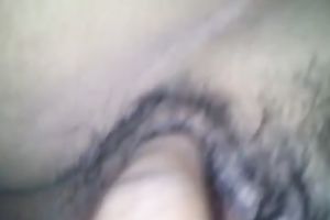 Playing with brown teats and hairy muff of my white women