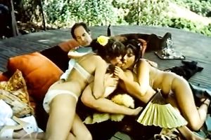 Two nasty and horny brunettes sharing one large ramrod