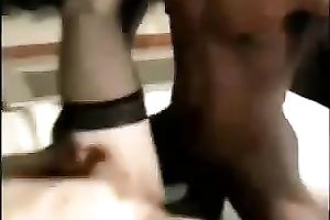 Two sexy dark males are working on sassy white wives