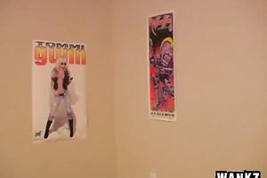 Teeny light haired floozy puts on different garments