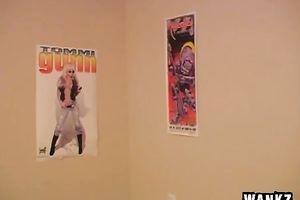 Teeny light haired floozy puts on different garments